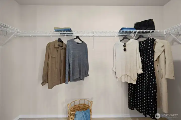 The upper level has a huge walk-in closet.