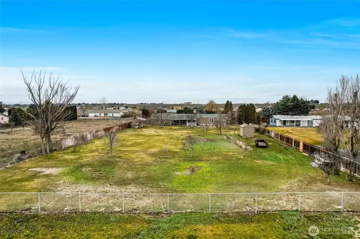 There's plenty of space in the backyard for building a shop.