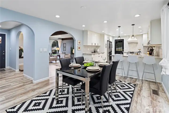 Dining area flows into the kitchen
