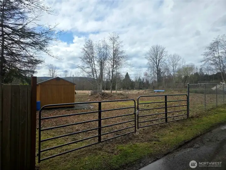 Outside the property in the northeast corner looking southwest.