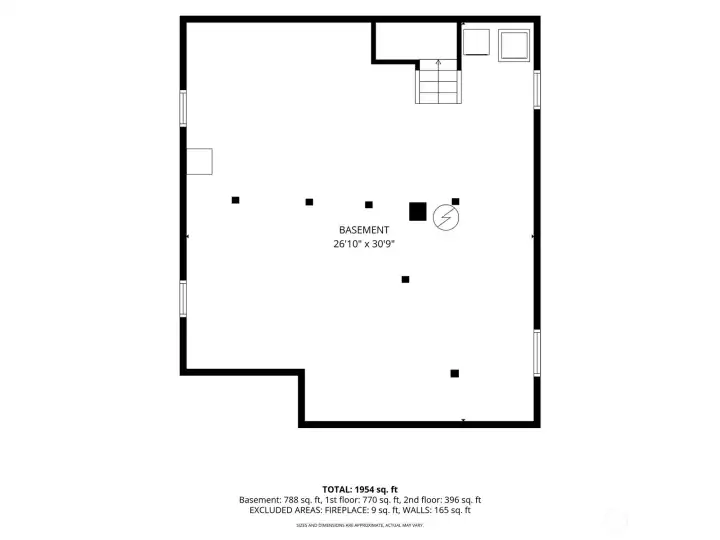 Basement Floor Plan with approximate dimensions