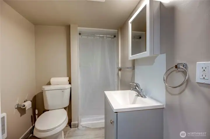 Downstairs 3/4 bath, all new