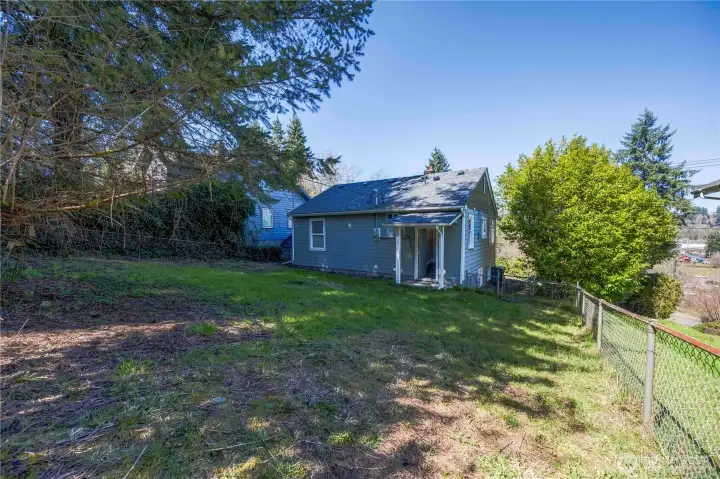 Backyard is 3/4 fenced