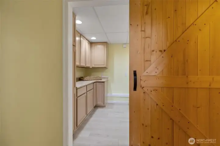 Laundry Room with Barn Door