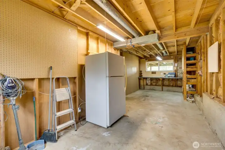 Unfinished part of the basement.