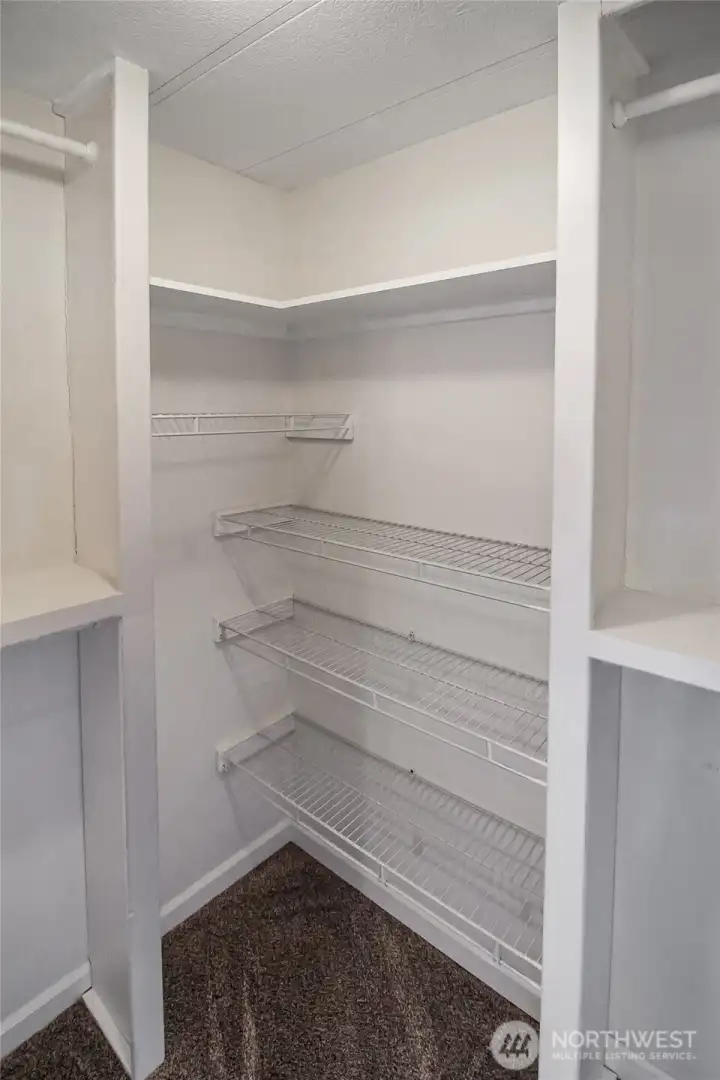 The walk-in closet with built-in organization.