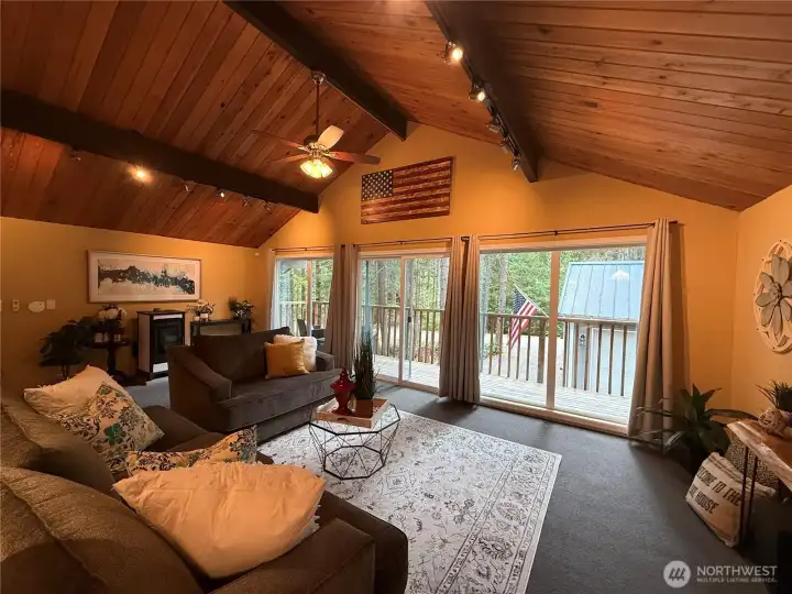 Soaring ceilings w/ updated lighting throughout!