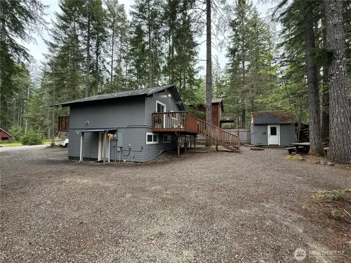 Plenty of room for oversized RV - full RV hookup conveniently located.