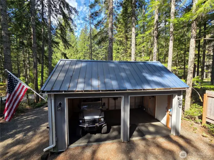 Newly built ATV/golf cart garage/shop storage..wow!