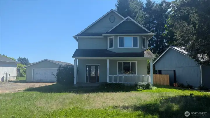 View of home and garage from the street.