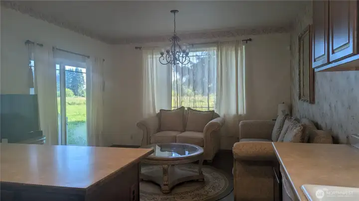 The homeowner has converted this space into a family room, which I think is a great idea. It’s an interesting use of the space.