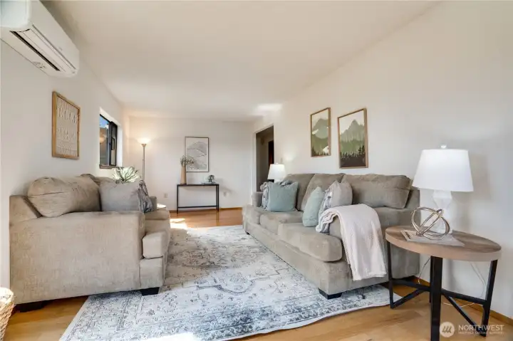 A flexible layout offers plenty of options for gathering, relaxing, or working from home. A flexible layout offers plenty of options for gathering, relaxing, or working from home.