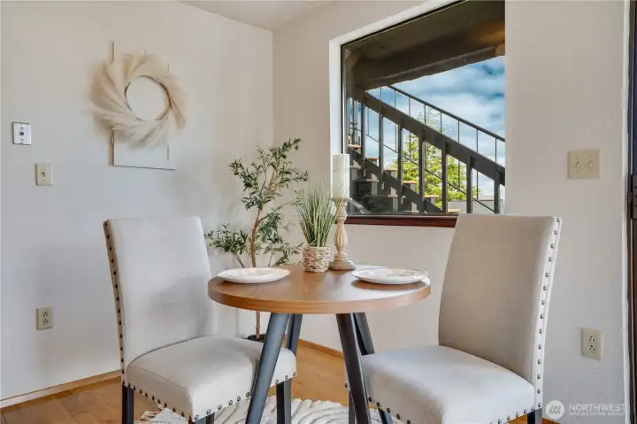 A comfortable dining area ready for weeknight meals and special occasions alike. A comfortable dining area ready for weeknight meals and special occasions alike.