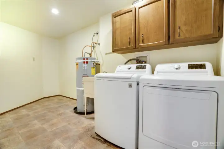 Rarely found in homes of this size, the spacious utility room provides laundry, storage, and workspace all in one. Rarely found in homes of this size, the spacious utility room provides laundry, storage, and workspace all in one.