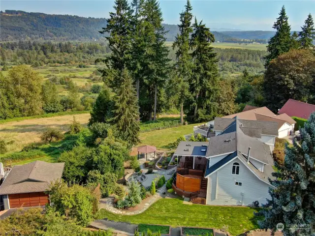 The view encompasses the entire valley and mountains beyond. Ever-changing with the seasons.