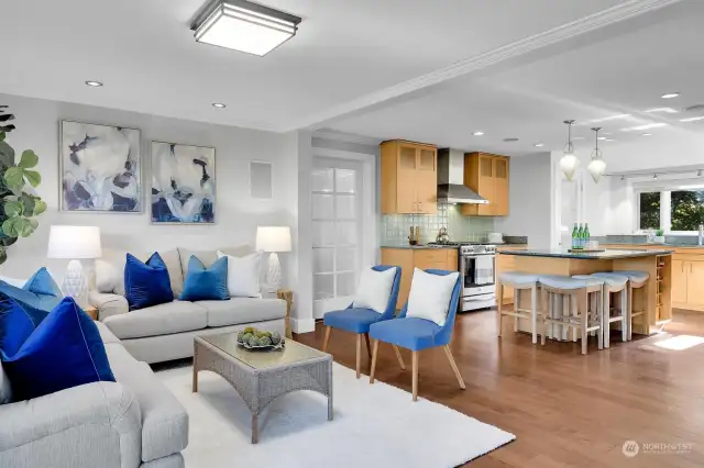 Living area adjacent to the wonderful kitchen.