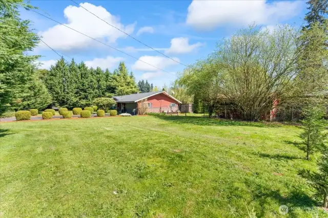 From side of driveway