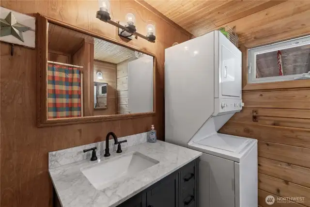 Bathroom and laundry area