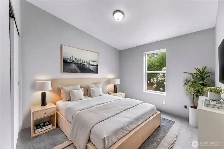 Virtually staged 2nd bedroom