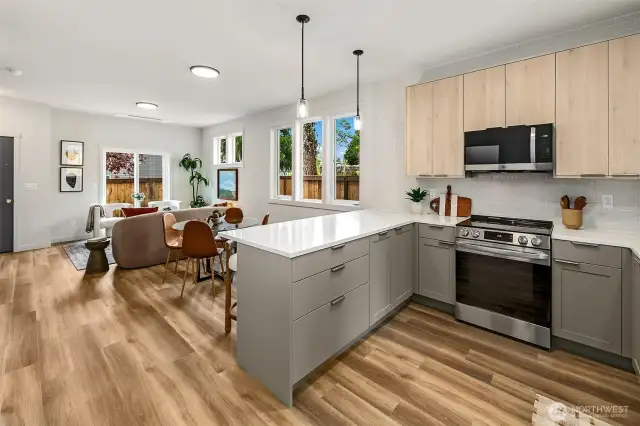 Slab countertops and LG appliances