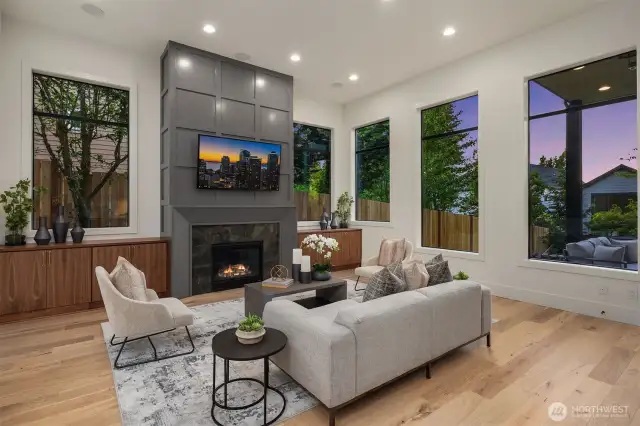 Great room that overlooks the private backyard