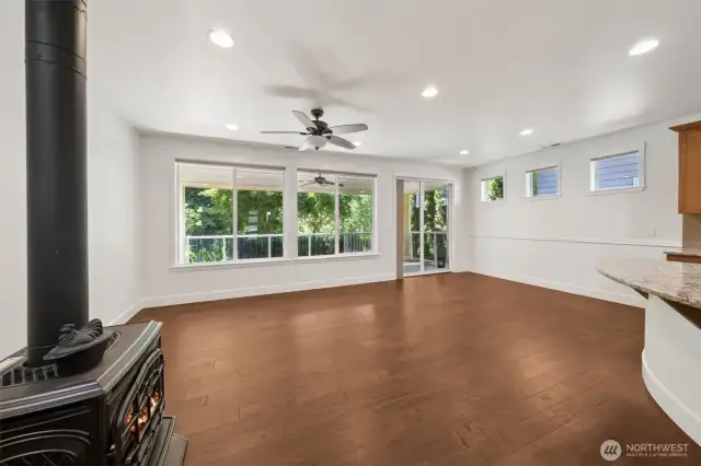 Wood flooring throughout main living