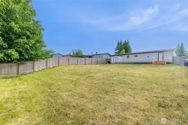Large backyard for all your garden space!