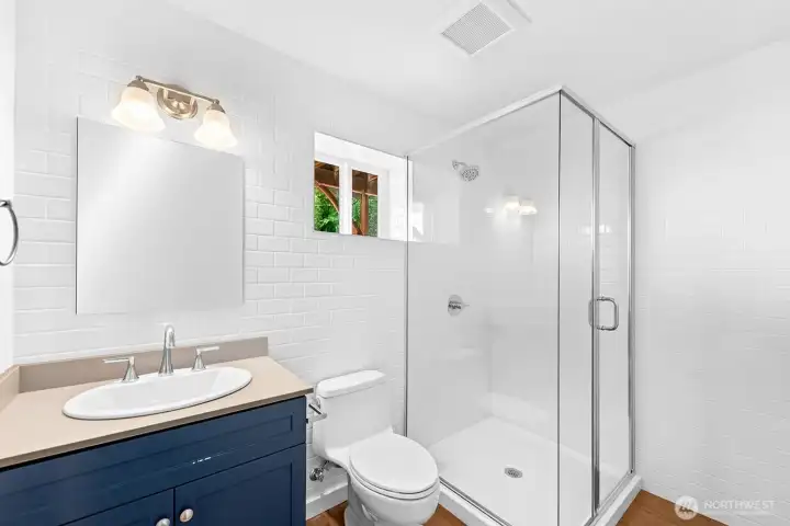 Lower Bathroom Virtually Staged Mirror Only.
