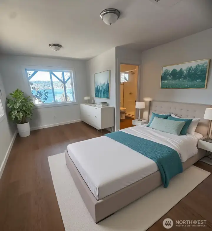 Lower Ensuite Virtually Staged.