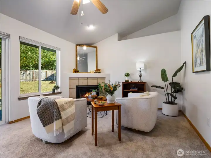 the open floor plan allows for easy entertaining.