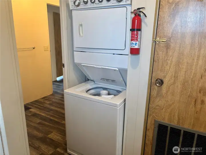 Washer and dryer go with home.