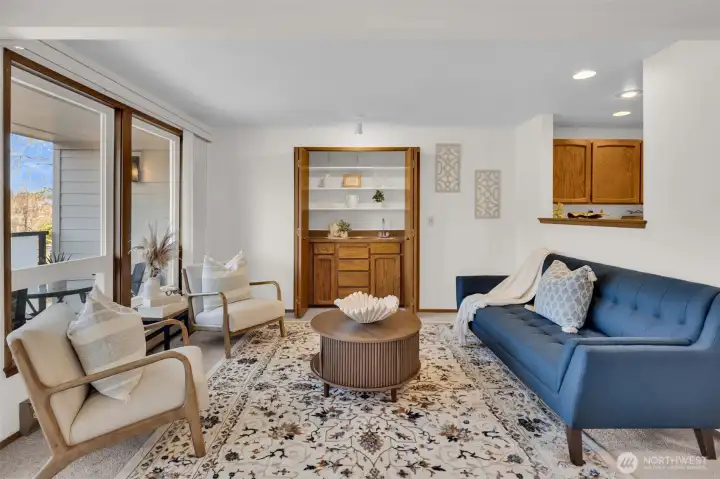 Chic mini bar in the living area