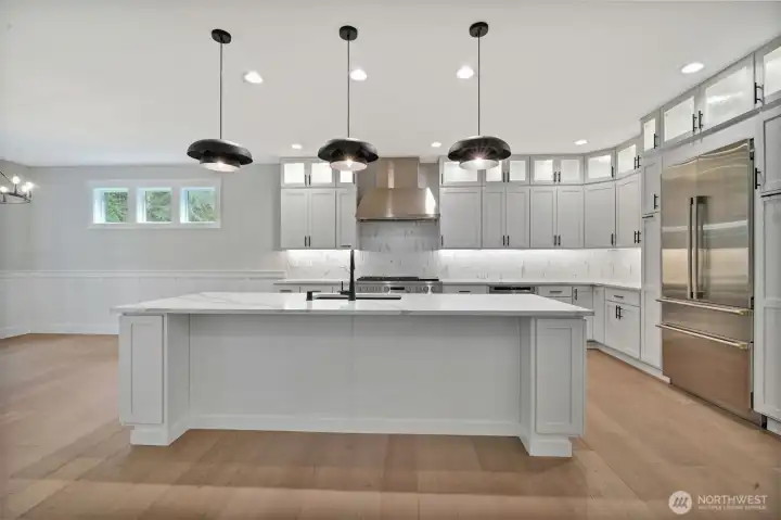 Large island with seating area