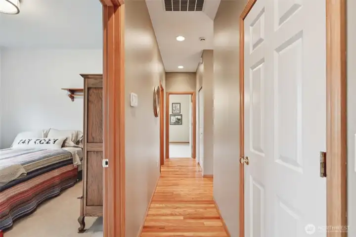 Hallway connecting the bedroom wing.