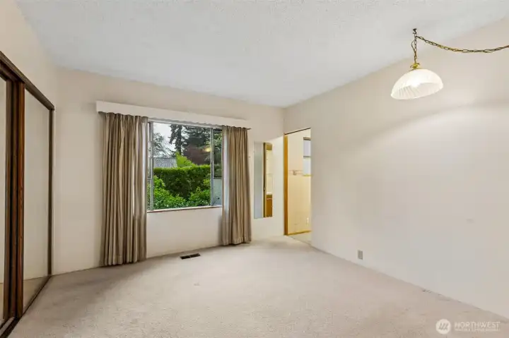 Primary bedroom is on the main floor. Double closets.