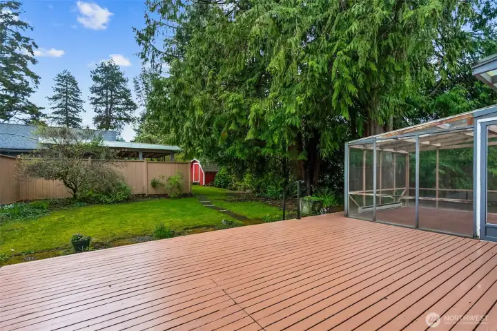 Back deck and private yard