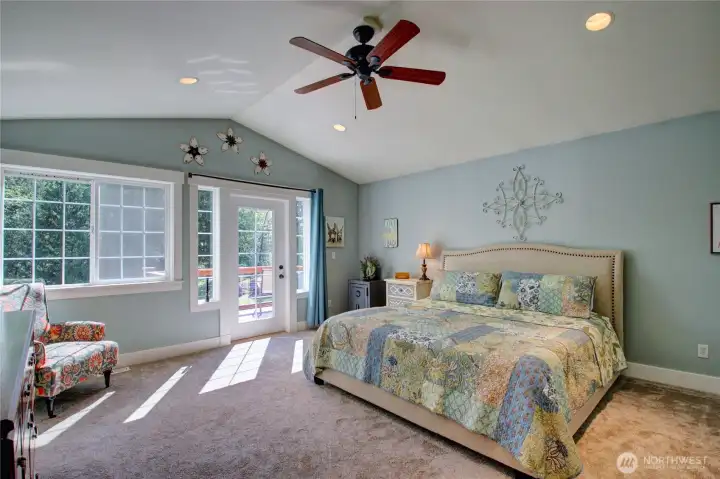 Huge Primary suite with private deck.