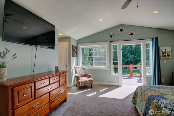 Huge Primary suite with private deck.