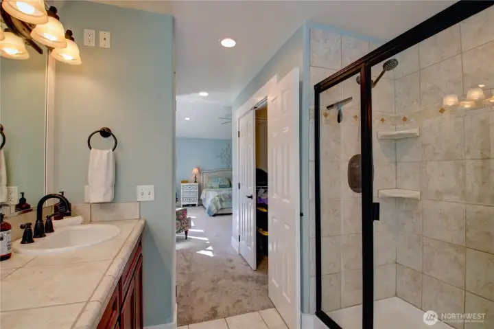 Ensuite walk-in shower and walk-in closet