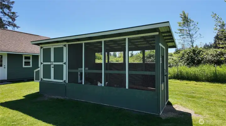 The chickens love their coop
