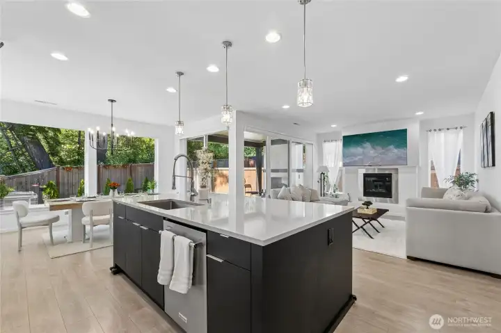From kitchen to FR and diningroom