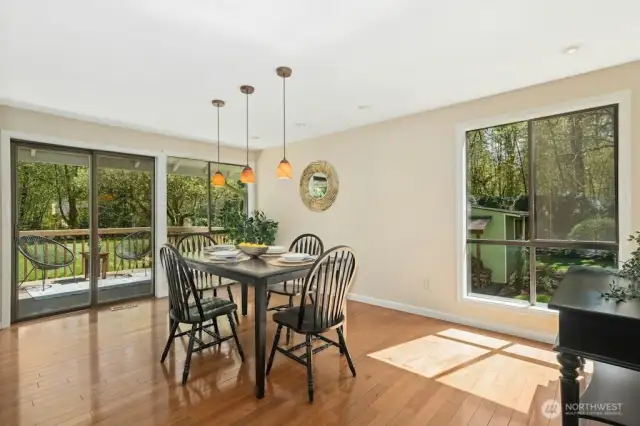 Ample windows bring in morning and afternoon sun