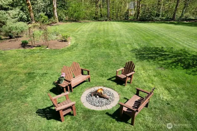 A backyard firepit is the perfect place to unwind after a long day