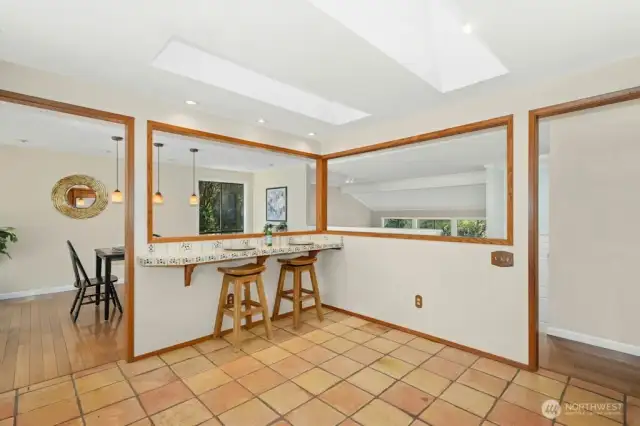 Cozy up to the eating bar for breakfast or a quick snack