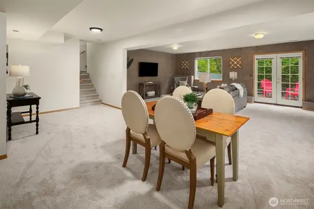 Spacious rec room on the lower level.