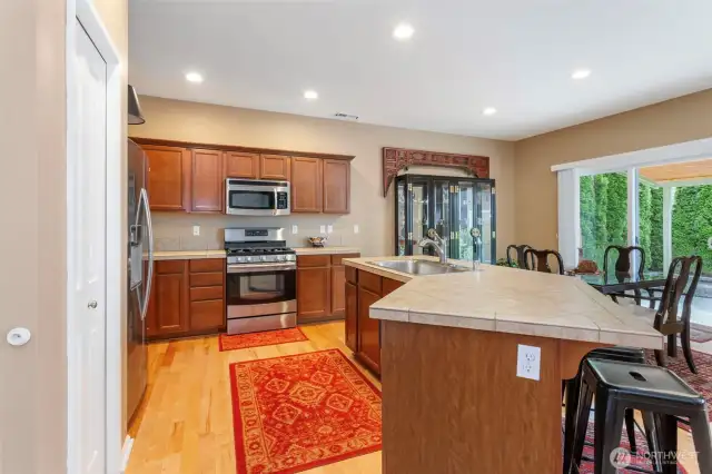 Side view of sizable kitchen