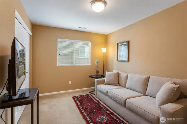 First of two bedrooms.  Large enough for a 6ft couch....