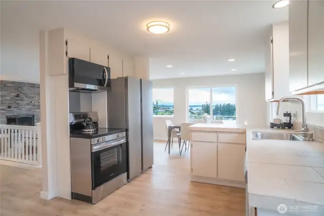 new stainless appliances & plumbing fixtures
