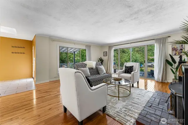 Living Room with Slider to large deck and front door