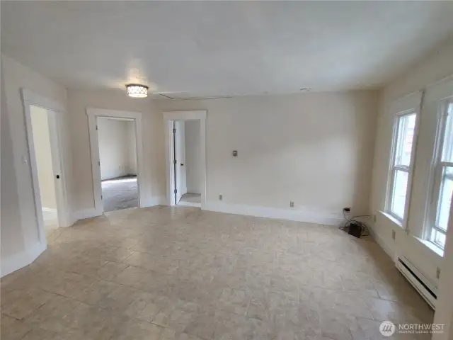 Unit 2 Living room area next to kitchen